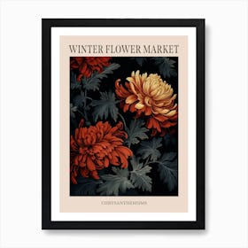 Chrysanthemums 7 Winter Flower Market Poster Art Print