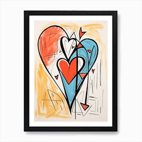 Abstract Heart Line Illustration 1 Art Print