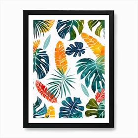 Tropical Leaves Pattern 1 Art Print