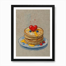 Heart Shaped Pancakes 5 Art Print