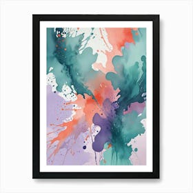 Abstract Watercolor Splashes Art Print (2) Art Print