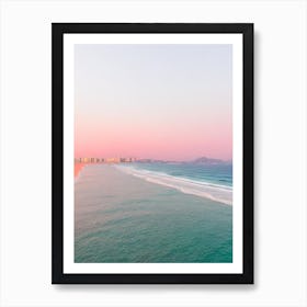 Haeundae Beach, Busan, South Korea Pink Photography 1 Art Print