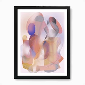 Abstract Pink Geometry Art Print