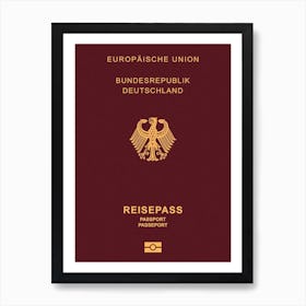 Passport Bundesrepublik Deutschland Art Print