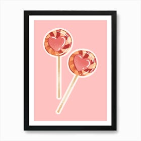 Heart Shaped Lollipops Art Print