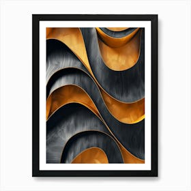 Abstract Gold And Black Abstract Background Art Print