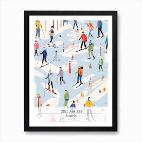 Zell Am See   Kaprun   Austria, Ski Resort Poster Illustration 0 Art Print