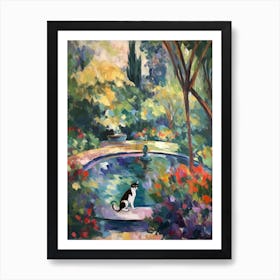 Painting Of A Cat In Descanso Gardens, Usa In The Style Of Matisse 03 Art Print