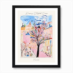 Poster Of Vienna, Dreamy Storybook Illustration 3 Art Print