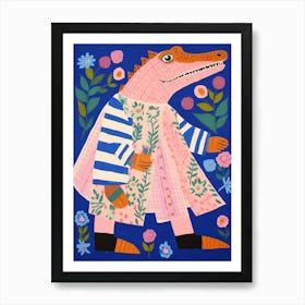 Maximalist Animal Painting Alligator 3 Art Print