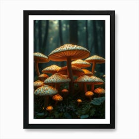 Mushrooms In The Forest 6 Art Print