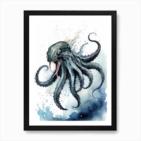 Kraken Watercolor Painting (14) Art Print