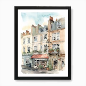 Richmond London Neighborhood Watercolour 3 Art Print