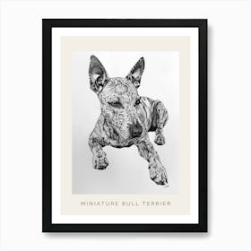 Miniature Bull Terrier Line Sketch 3 Poster Art Print