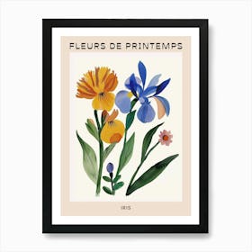 Spring Floral French Poster  Iris 1 Art Print