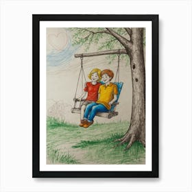 Swinging Couple Art Print