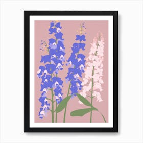 Bluebells Flower Big Bold Illustration 3 Art Print
