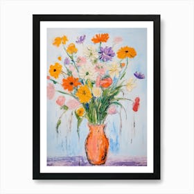 Flower Painting Fauvist Style Marigold 1 Art Print