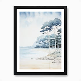 Watercolour Of Hyams Beach   New South Wales Australia 2 Art Print