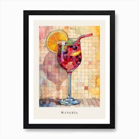 Sangria Tiled Illustration 3 Art Print