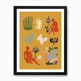 Henri Matisse Inspired Cutout Collage 2 Art Print