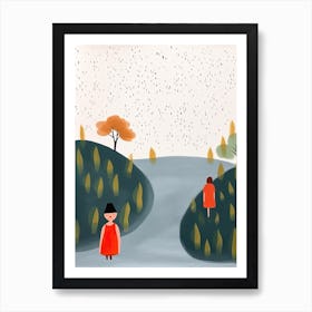 Into The Woods Scene, Tiny People And Illustration 1 Art Print