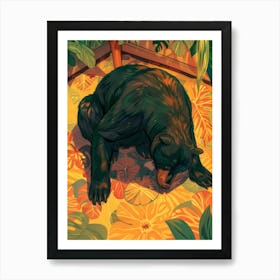 Bear In The Jungle Art Print