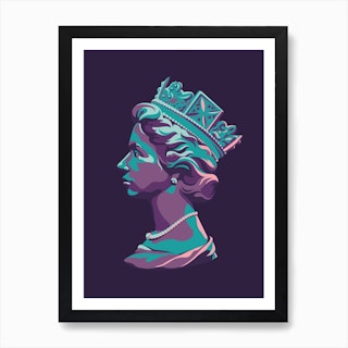 Queen Elizabeth Platinum Jubilee Purple Art Print