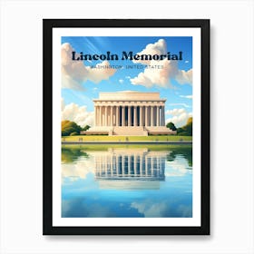 Lincoln Memorial Washington United States Architecture Travel Art Art Print