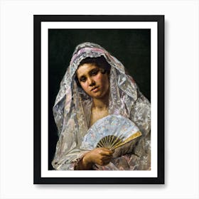 Spanish Dancer Wearing A Lace Mantilla, Mary Cassatt Art Print