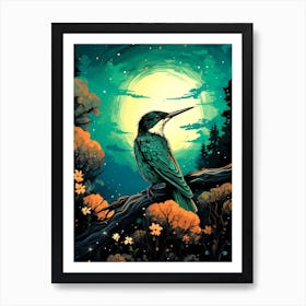 Hummingbird At Night Art Print