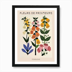 Spring Floral French Poster  Foxglove 1 Art Print