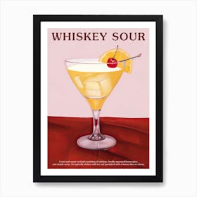 Whiskey Sour Cocktail Kitchen Art Art Print