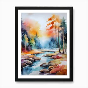 Watercolor Of A River 7 Art Print