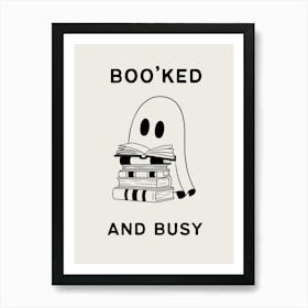 Boo’ked And Busy | Cute Ghost Reading 4 Art Print