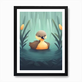 Cute Duckling Scandinavian Style Illustration 1 Art Print