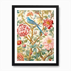 Chinese Floral Wallpaper Art Print