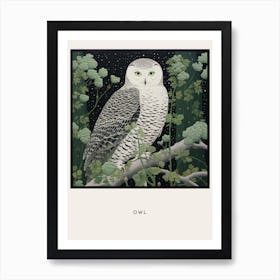 Ohara Koson Inspired Bird Painting Owl 2 Poster Poster