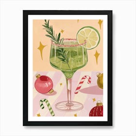 Christmas Margarita Art Print