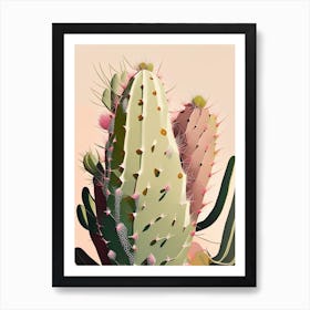 Prickly Pear Cactus Neutral Abstract 2 Art Print