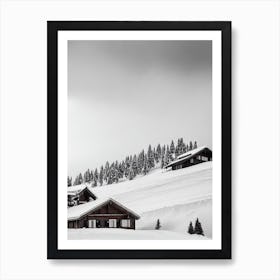 Serre Chevalier France Black And White Art Print