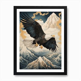 Bald Eagle 2 Gold Detail Painting Art Print