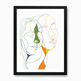 Simplicity Lines Woman Abstract Portraits 3 Art Print