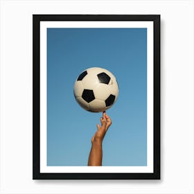 Hand Holding A Soccer Ball Art Print