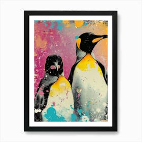 Polaroid Inspired Penguins 4 Art Print