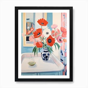 A Vase With Poppy, Flower Bouquet 3 Art Print