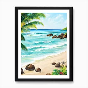 Doctor'S Cave Beach, Jamaica Contemporary Illustration   Art Print