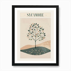 Sycamore Tree Minimal Japandi Illustration 1 Poster Art Print