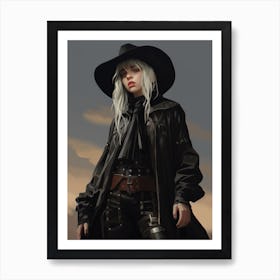Billie Eilish Goth Cowgirl 5 Art Print