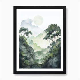 Watercolour Painting Of Bwindi Impenetrable National Park   Uganda 3 Art Print